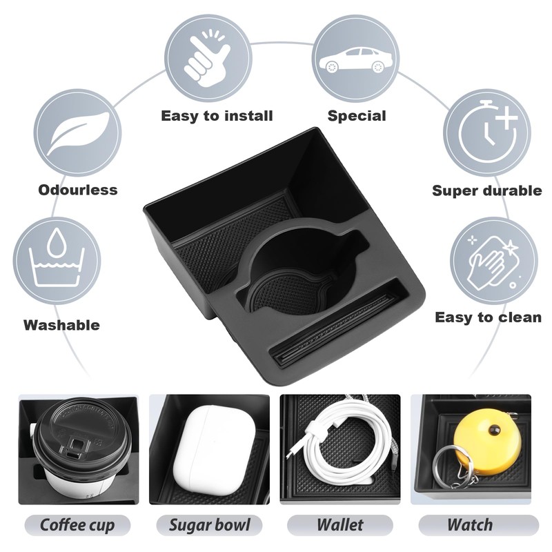 SKTU Centre Armrest Organiser Compatible with Dacia Spring Electric EV