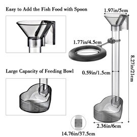 JVHLOV Aquarium Feeder, Shrimp Feeder Tube Prevents Uncontrolled Propagation, Adjustable Length Shrimp Feeder Tube, Shrimp Feeder Bowl with Suction Cup Feeding Tube