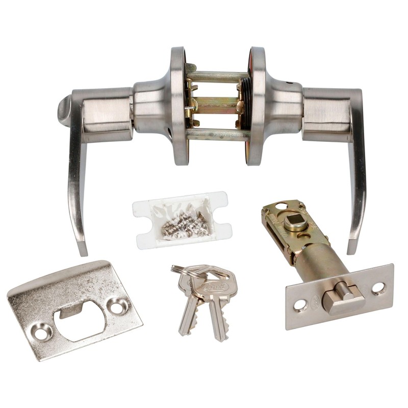 Lock 10MA Manija tubular recta función entrada y recámara, níquel