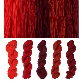Craftdady 109.36 Yards Weaving Acrylic Fiber Yarn Red Color Theme Yarns Gradient Color Fiber Yarn 5 Colors Hat Scarf Accessories Weaving Knitting Crochet Crafting for Christmas Party Supplies