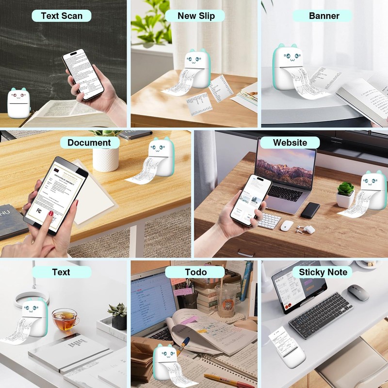 Gabrella Mini Thermal Printer, C9 Bluetooth Labler Maker, Portable Label