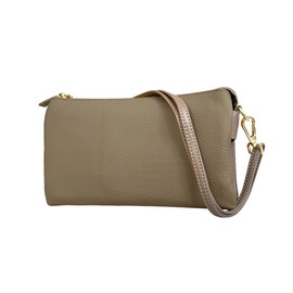 Giselle Women's Shoulder Bag, Wallet, Shoulder Bag, 3-Way Clutch Pochette, Genuine Leather, Large Capacity, Small, Lightweight, Cross-body, beige (taupe)