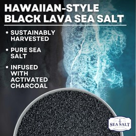 Black Salt, Hawaiian-Style Black Lava Sea Salt, Black Sea Salt with Activated Charcoal, Black Hawaiian Sea Salt for Cooking & Finishing, 5 LB Pouch, Sea Salt Superstore