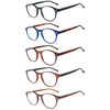 NORPERWIS 5 Pairs Reading Glasses - Standard Fit Spring Hinge