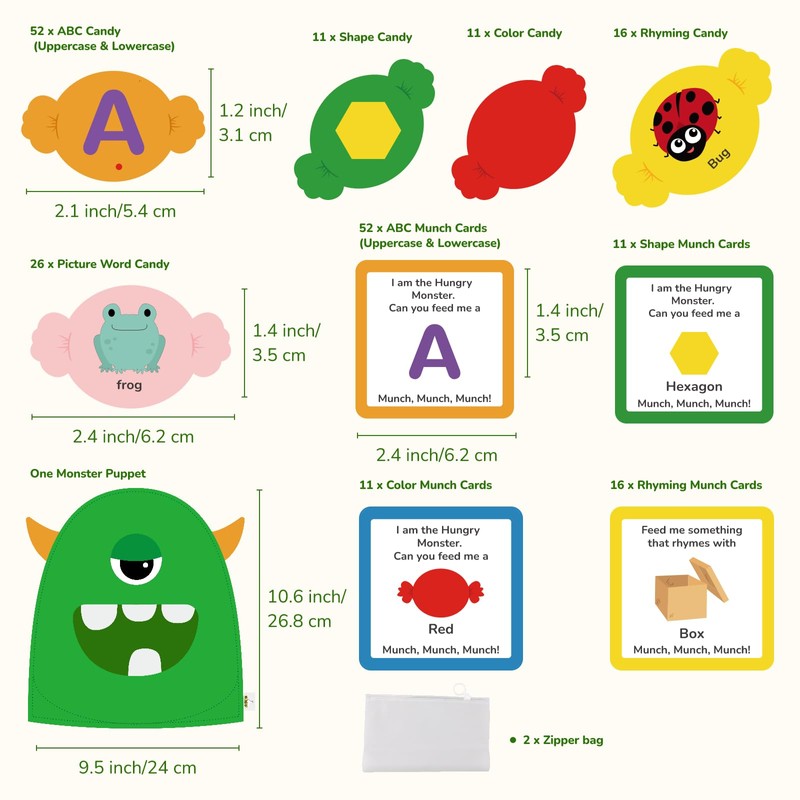 CHEFAN Alphabet Learning Toy,The Alphabet Monster,Letter Recognition Matching Game,Montessori Preschool