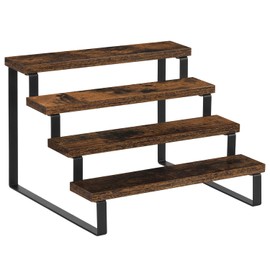 YINMIT Wooden Display Riser Stand, Tiered Perfume and Cologne Organizer Stand, 4 Tier Spice Rack Organizer, Rustic Display Shelf for Candles (4 Tier - 11.4 in)