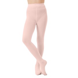CozyWow Girls' 60 Denier Semi Opaque Ballet Tights Microfibre Dance Tights with Foot, pink