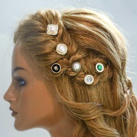 JEWEKY Spiral Hair Pins Rhinestones Coils Hair Clips Pearl Crystal Twisters Wedding Bridal Hair Accessories for Women and Girls(6Pcs) (A)