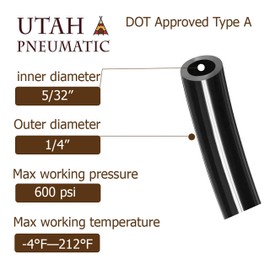 utah pneumatic 1/4 Dot Air Line 0.25" Od 32.8 Feet 10 Meters Saej844 Nylon 1/4 Hose Dot Approved For Air Tubing Air Brake System Or Fluid Transfer 1/4" Air Hose (1/4 Air Line)
