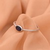 925 Sterling Silver Oval 0.35 Ctw Natural Gemstone Beaded Shank
