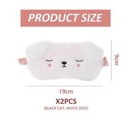 Pack of 2 cartoon animal eye masks, cute plush eye masks, sleeping supplies, soft and comfortable eye masks, travel accessories.
