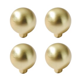SYZOW Pack of 4 Gold Furniture Knobs, Furniture Knobs Made of Brushed Brass, Gold Kitchen Knobs, Gold Cabinet Knobs, Gold Drawer Knobs, Furniture Knobs (Gold)