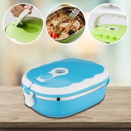 WMLBK Thermal Bento Lunch Box with Stainless Steel Thermal Insulation, Food Container Leak Proof For Kids Adult Student Children, Portable Food Storage Box for Work School Office Picnic(Blue 1 layer)