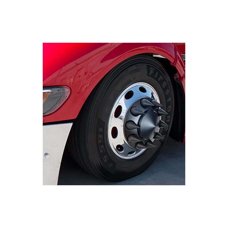 60 Pack Wheel Lugnut Black Plastic 33mm Thread On Spike