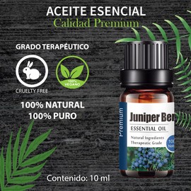 Aceites Esenciales de Bayas de Enebro Aromaterapia - Natural 100% de Aceite Esencial Natural Conjunto de Difusores y Humidificadores con Caja de Regalo Exquisita (UVa Natural, 10 ML) (Bayas de Enebro)