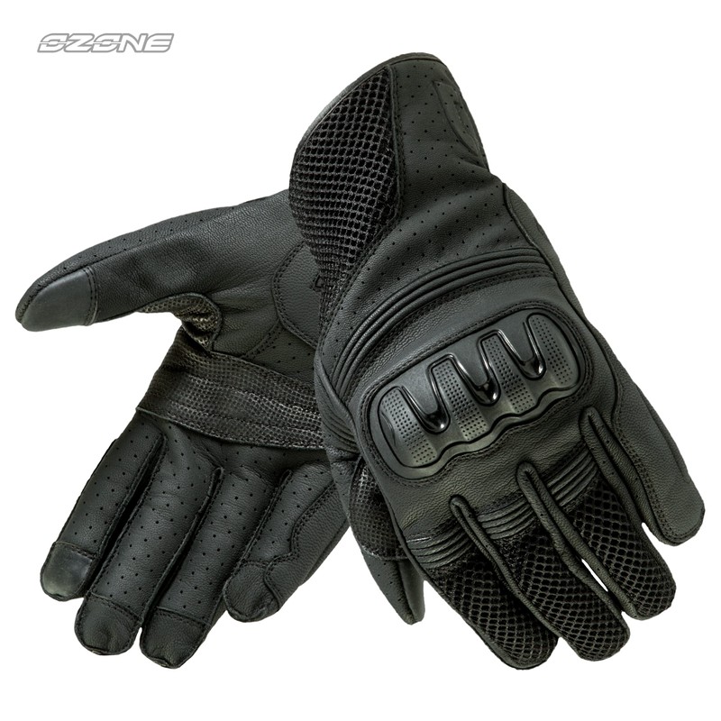 Ozone Town II Leather Motorcycle Gloves for Men SAS-TEC Panels