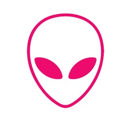 Decal Stickers of Alien Face (Pink) (Set of 2) Premium Waterproof Vinyl Decal Stickers for Laptop Phone Accessory Helmet Car Window Mug Tuber Cup Door Wall Decoration - ANDstic820410PI