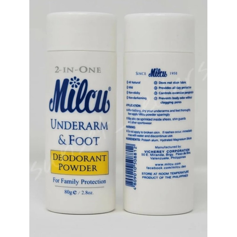Milcu Milcu Underarm & Foot Deodorant Powder 80 grams Large