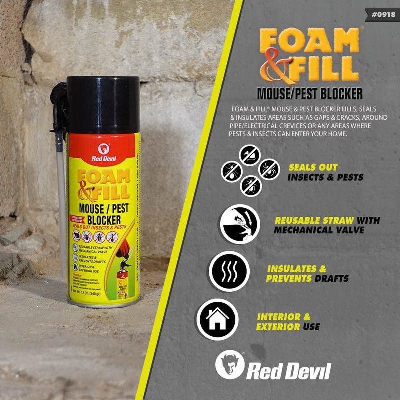 Red Devil 0918 Spray Foam & Filler Foam, 12 oz.,