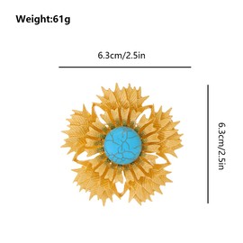 FAIRYGATE Women's Brooches & Pins Blue Lapel Pin Cute Sunflower Brooches Women's Elegant Alloy Clothes Collocation Backpack Suit Wedding Dresses Accessories for Ladies Jewelry Brooch Pins B2440