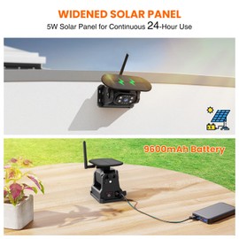 Umaogus Wireless Backup Camera – Back Up Camera System with Magnetic Install-Free Solar Rear View Camera and 7” HD 1080p Monitor for Trailers, Trucks, RVs, and Campers