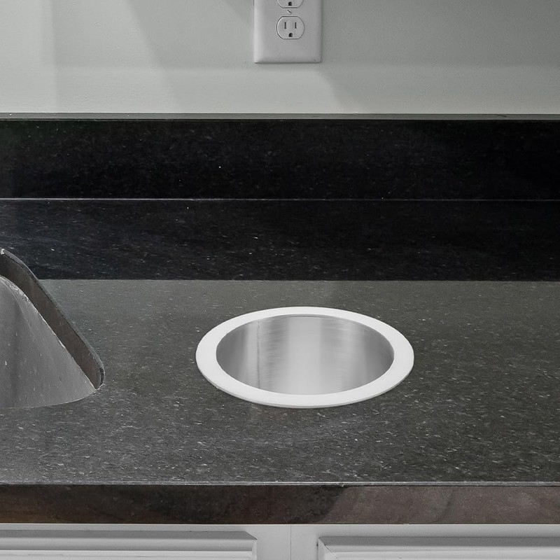 ABOOFAN Drop-in Trash Chute Stainless Steel Round Countertop Trash and