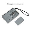 Portable Pocket Radio AM/FM Classic Elegant Design Silver Grey Battery