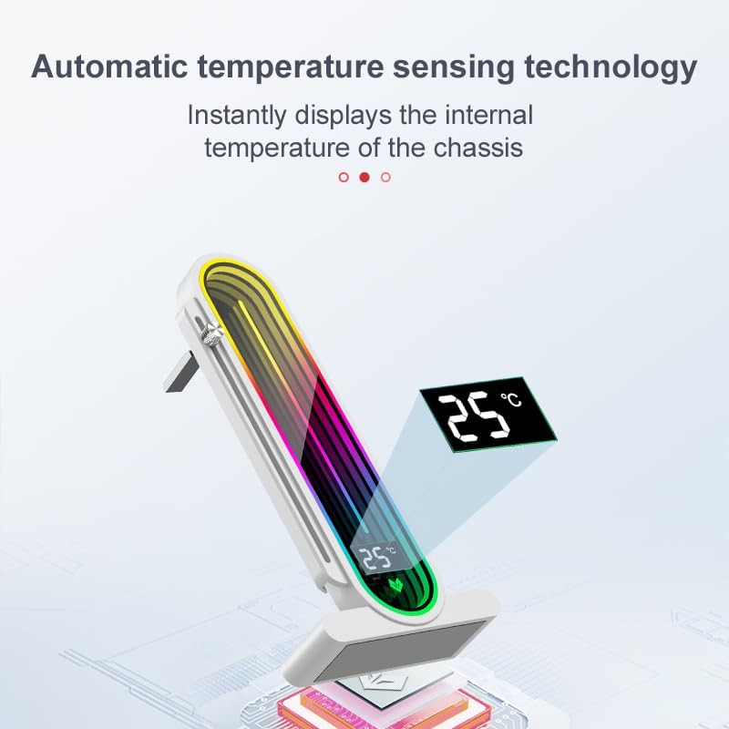 GPERHUAN ARGB GPU Support Bracket, Universal GPU Bracket with Temperature