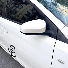 IOO6Z8SY Contemptuous Cartoon Character Sticker, Waterproof, UV-Resistant, Car Sticker for Smooth Surfaces (12 cm x 12 cm, 1 Piece) (Black)