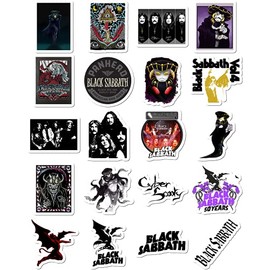 Stickers Pack 20 Pcs Black Vinyl Sabbath Colorful Aesthetic Waterproof Laptop Bumper Car Bike Water Bottle Luggage Guitar Skateboard