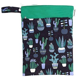 avo + cado Wet Bag Duo (M) with Dry Compartment – Waterproof and Odour-Proof – Size: 29 x 40 cm – Swimming Bag, Laundry Bag, Nappy Bag, Toiletry Bag, Cactus/Green, Casual