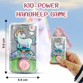 Interactive Unicorn Handheld Kids Water Game, Pink Water Ring Toss Game, Christmas Party Holiday Games Manual Water Game for Travel, Water Ring Shooter Game for Kids, Size-9.5cm