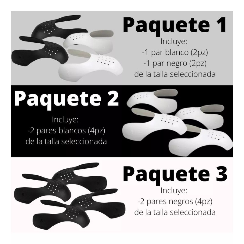 Veraly 2 Pares Protector De Tenis Antiarrugas Shield Sneaker 4pz