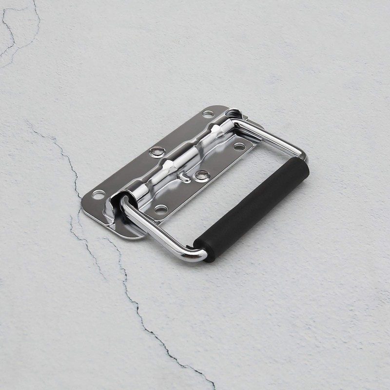 4 Pcs 304 Stainless Steel Folding Spring Handle with Black