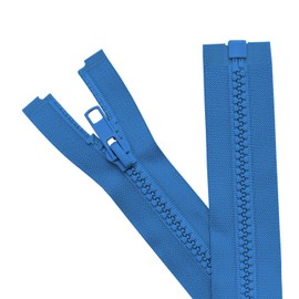 Sawaoke 2pcs #5 de 29 pulgadas，chamarra separadora de cierre de resina moldeada de plástico a granel para coser abrigos, chaquetas, ropa (Azul)