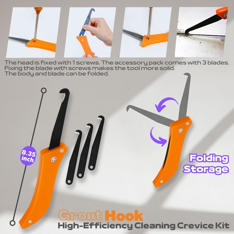 Grout Removal Tool Caulking Tools 24-in-1 Kit with Silicone Glass