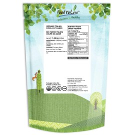 Food to Live Organic Italian Steel Cut Farro, 3 Pounds – Non-GMO, Cracked Pearled Wheat Grain, Non-Irradiated, Vegan, Bulk. Easy to Cook. Rich in Fiber, Protein. Perfect for Cereal, Porridge, Soups