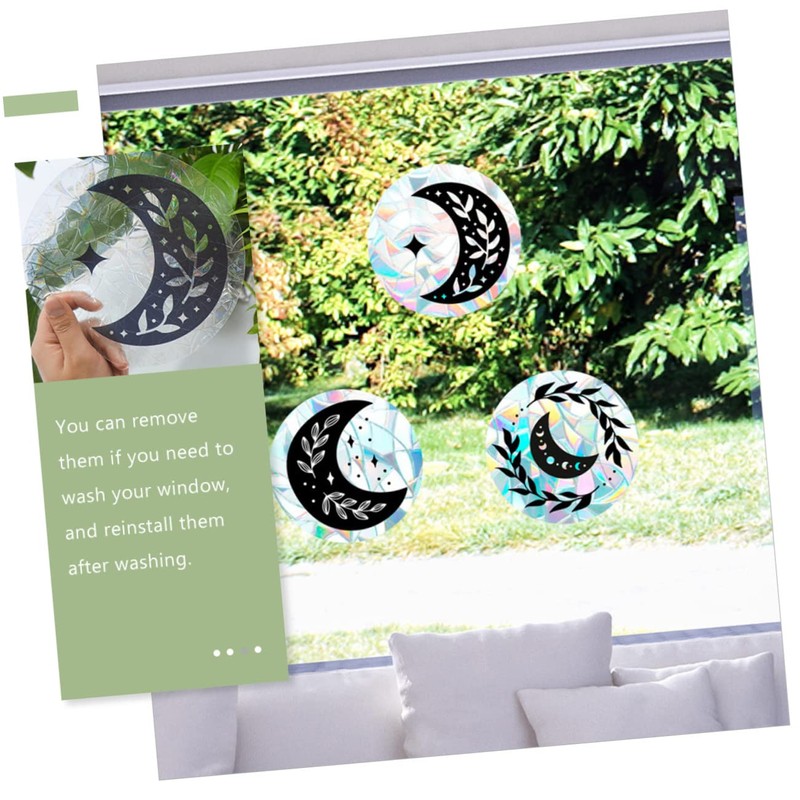 FUNOMOCYA 3sheets Bird Collision Prevention Static Window Cling Glass Alert