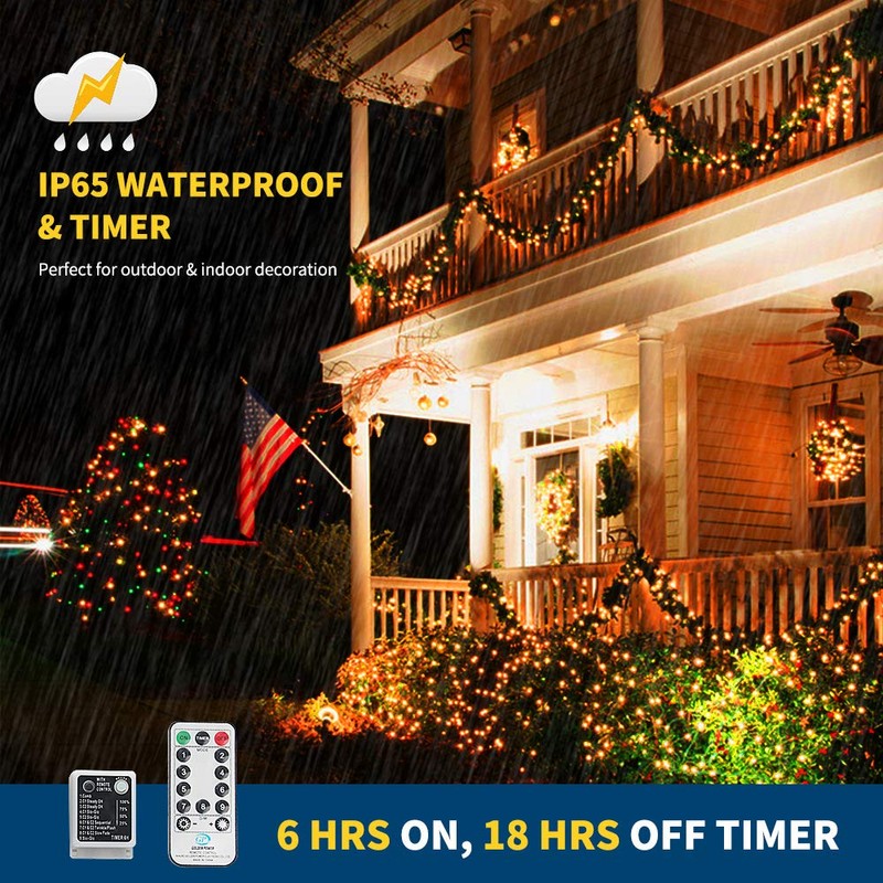 MZD8391 Color Changing Christmas String Lights Outdoor Indoor, 108FT 300
