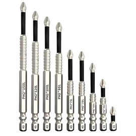 Magnetisches Schraubendreher-Bohrer-Set, rutschfest, magnetisch, elektrisch, Schlagschrauber-Bits für schnurlose 25, 50, 65, 70, 75, 90, 100, 120, 150 mm (9)