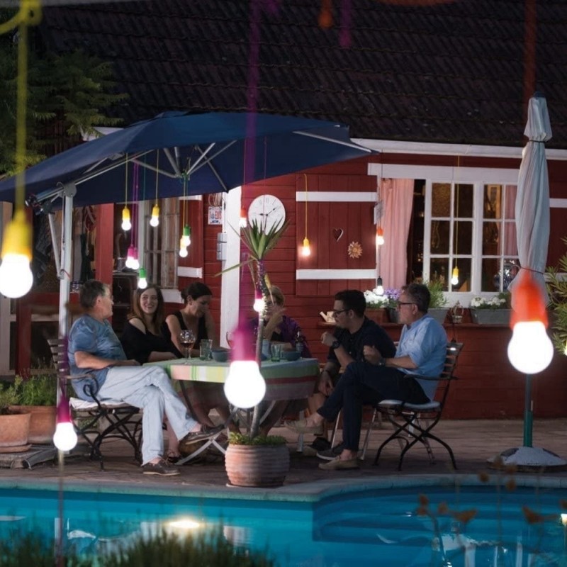8PCS Portable LED Bulb Light Battery Operated Pull Rope Lamp