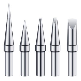Welding Soldering Tips for ET Soldering Iron, ETS ETA ETB ETT ETD Replacement for Weller WES51 WESD51 WE1010NA PES51 Soldering Iron Handle Tip Welding Pen Nozzle Soldering Iron Set (5 Pieces Tip Set)