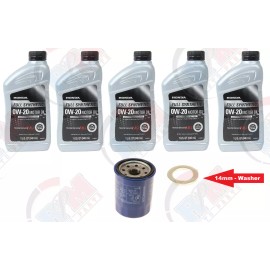 GENUINE 0W-20 Synthetic Oil (5 qts) + Honda Oil Filter + Gasket - Oil Change Kit