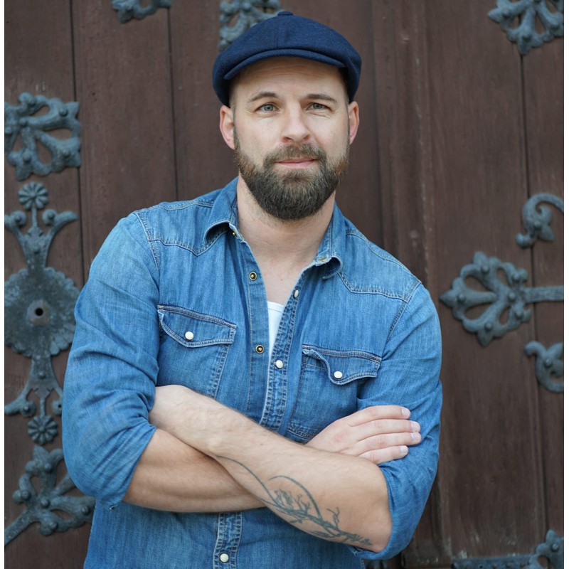 WEROR WEROR-320.1 Men's Flat Cap Herringbone, navy