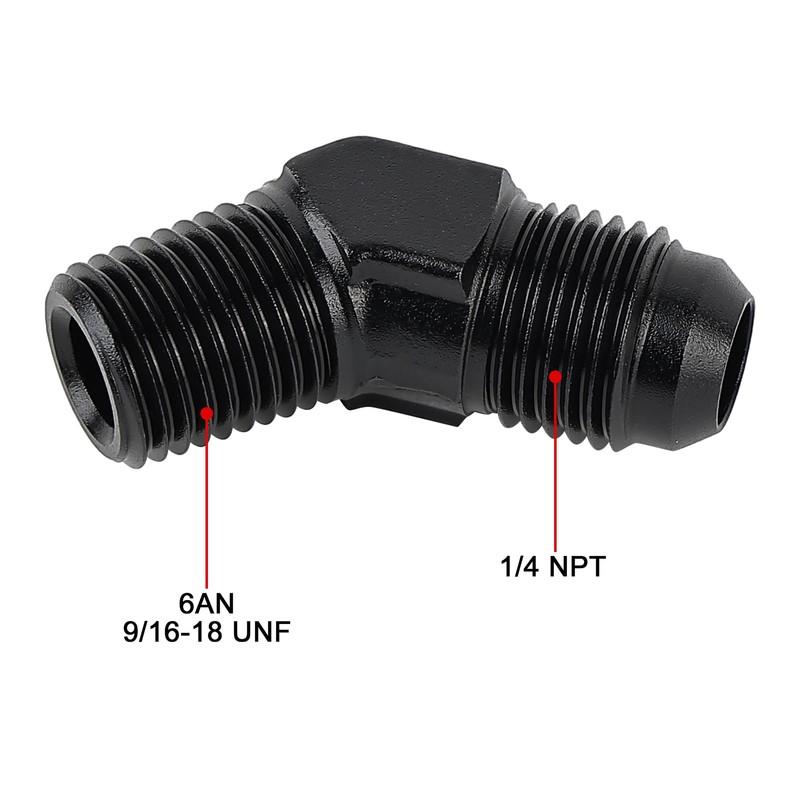 EVIL ENERGY 6AN Male Flare to 1/4" NPT Pipe 45