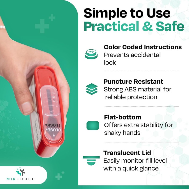 PocketSharps - Pocket-Size Travel Sharps Container for Pen Needles, Lancets,