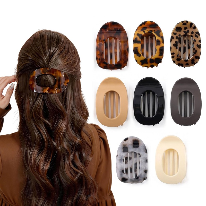 8pcs Horquillas Planas para Cabello,Broches para cabello de mujer,Pinzas para