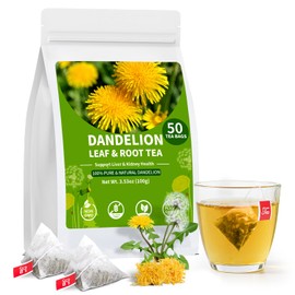 Dandelion Leaf and Root Tea bags, Natural Chinese Detox Herbal Tea Support Liver & Kidney Health and Aid Digestion Caffeine Free (1 Pack/50 Bags)