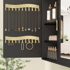 Chain Holder Jewellery Storage Wall - Robust Jewellery Organiser for Necklaces, Bracelets and Earrings - Wall Necklace Organiser Holder: Jewellery Hanging Storage Necklaces 2 Pieces Gold