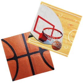 Basketball Party Supplies Kit - for Basketball Party Decorations, Includes 48-Pack 3-Ply Disposable Paper Napkins (6.5X6.5 in), Basketball Birthday & Sports Party Decorations